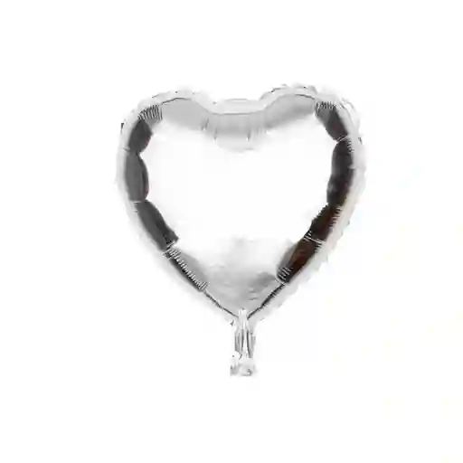 Globo Metalizado De Corazon Pequeño Plateado