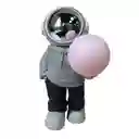 Lampara Y Parlante Bluetooth De Astronauta Luz Luna Gris Blanco
