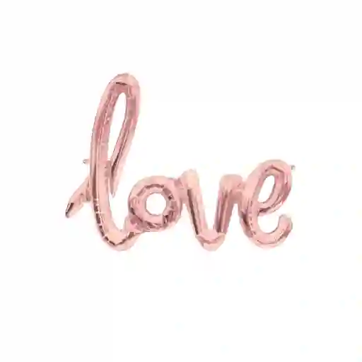 Globo Metalizado Love Oro Rosa