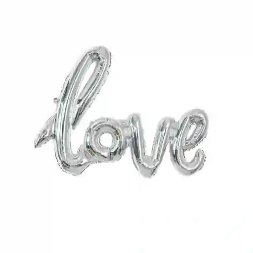 Globo Metalizado Love Plateado