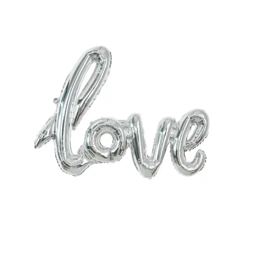 Globo Metalizado Love Plateado