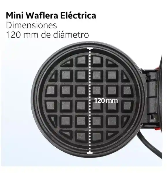 Waflera Mini Maquina Waffles Pequeña Redonda
