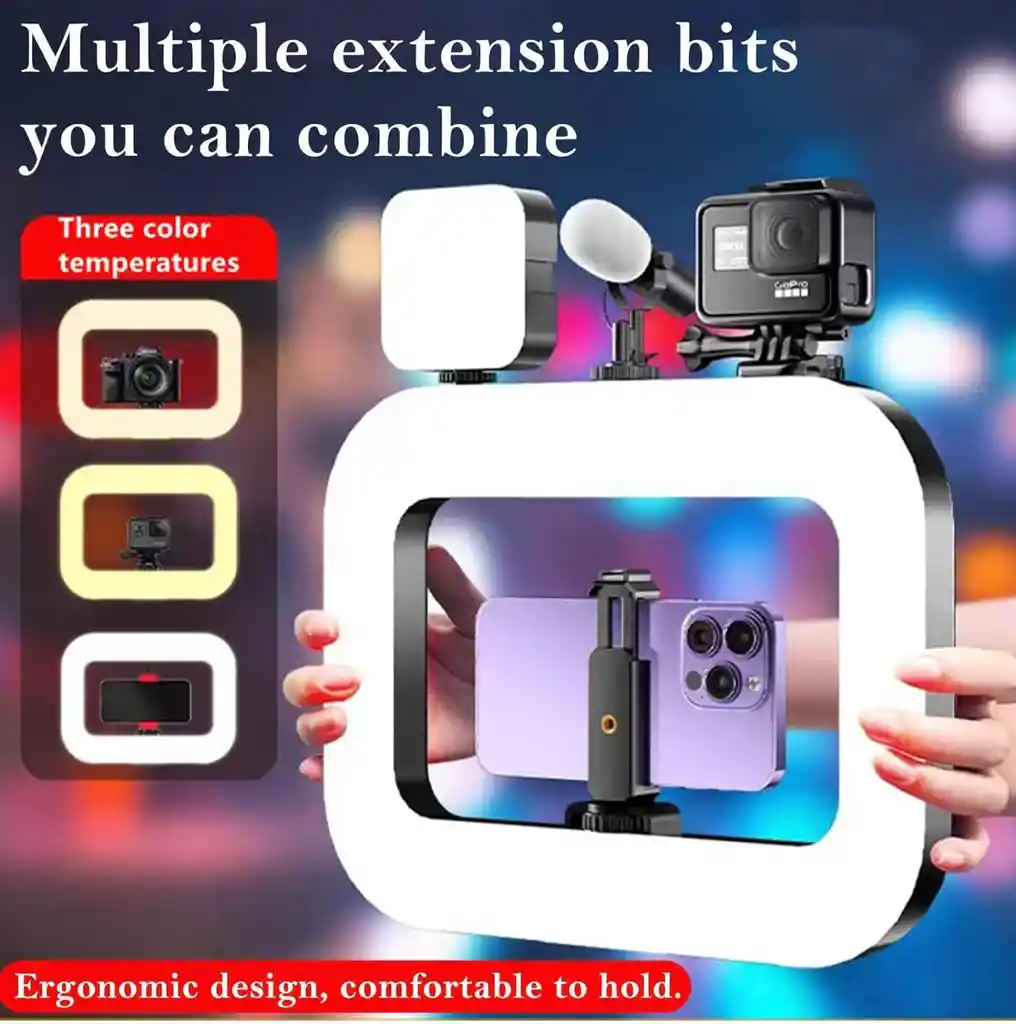 Soporte De Video Para Teléfono Y Cámara Luz Rgb