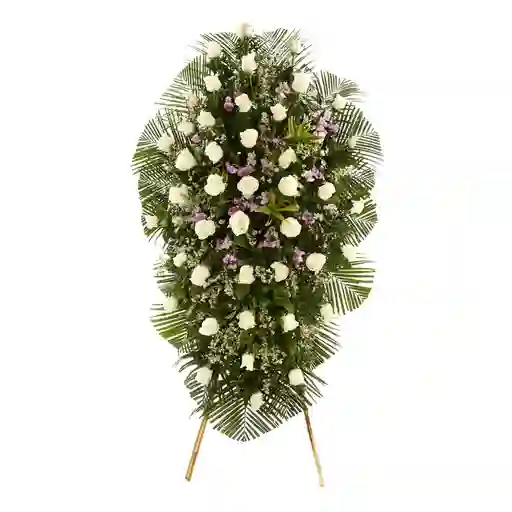 Pedestal En Rosas Blancas Y Orquídeas Hawaianas