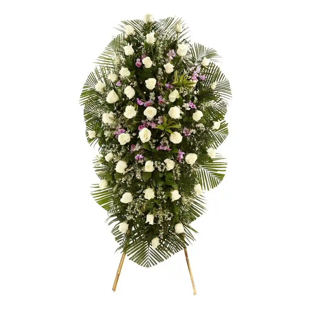 Pedestal En Rosas Blancas Y Orquídeas Hawaianas