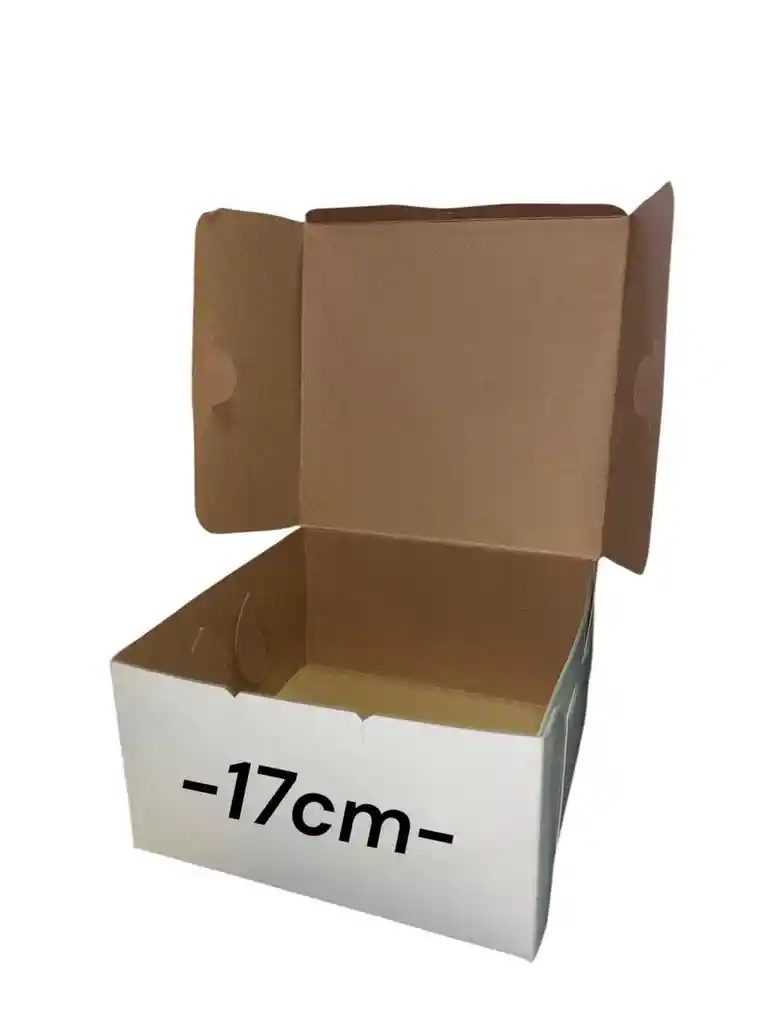 Caja En Carton Cartulina Blanca O Cafe 17x17x9cm
