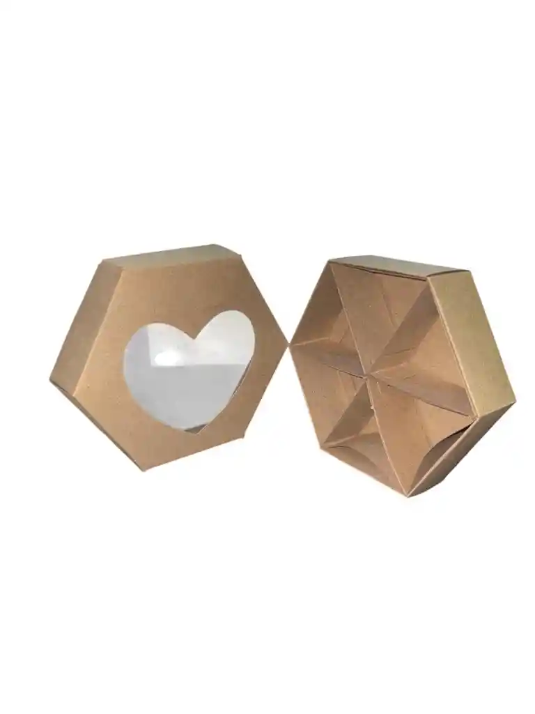 Caja En Carton Cartulina Blanco , Negra, Azul Y Kraft Hexagonal