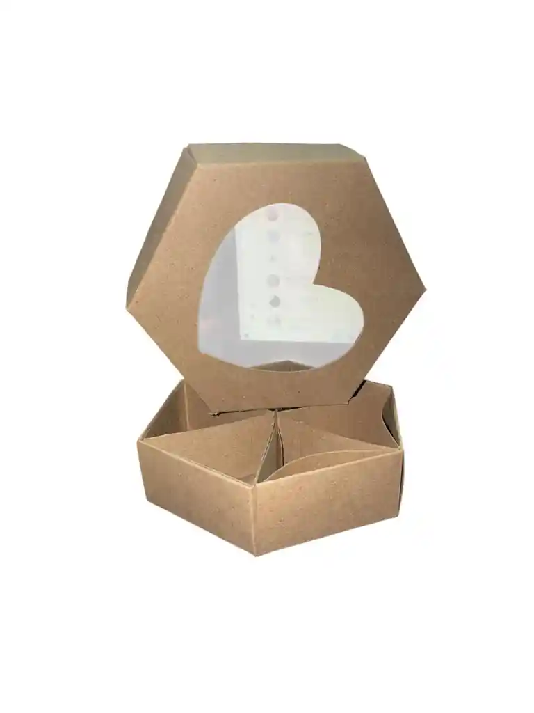 Caja En Carton Cartulina Blanco , Negra, Azul Y Kraft Hexagonal