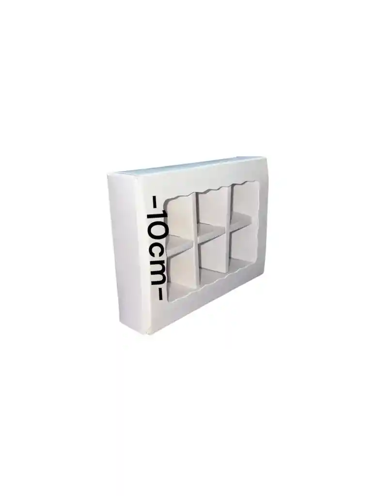 Caja En Carton Cartulina Blanca Y Kraft 10x14x3cm Con Divisiones