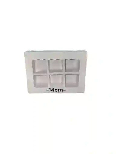 Caja En Carton Cartulina Blanca Y Kraft 10x14x3cm Con Divisiones