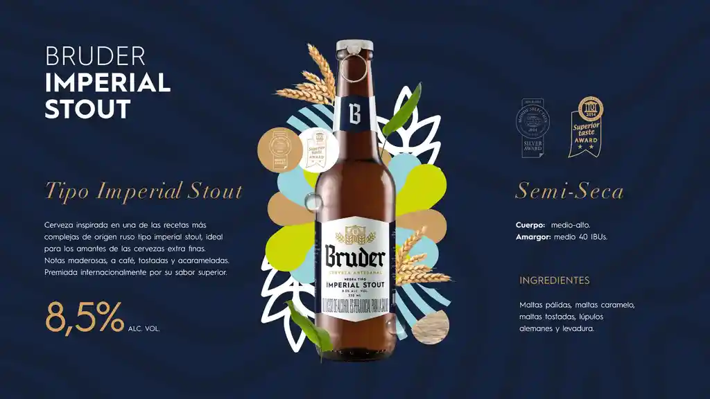 Cerveza Artesanal Bruder Imperial Stout X 330 Ml