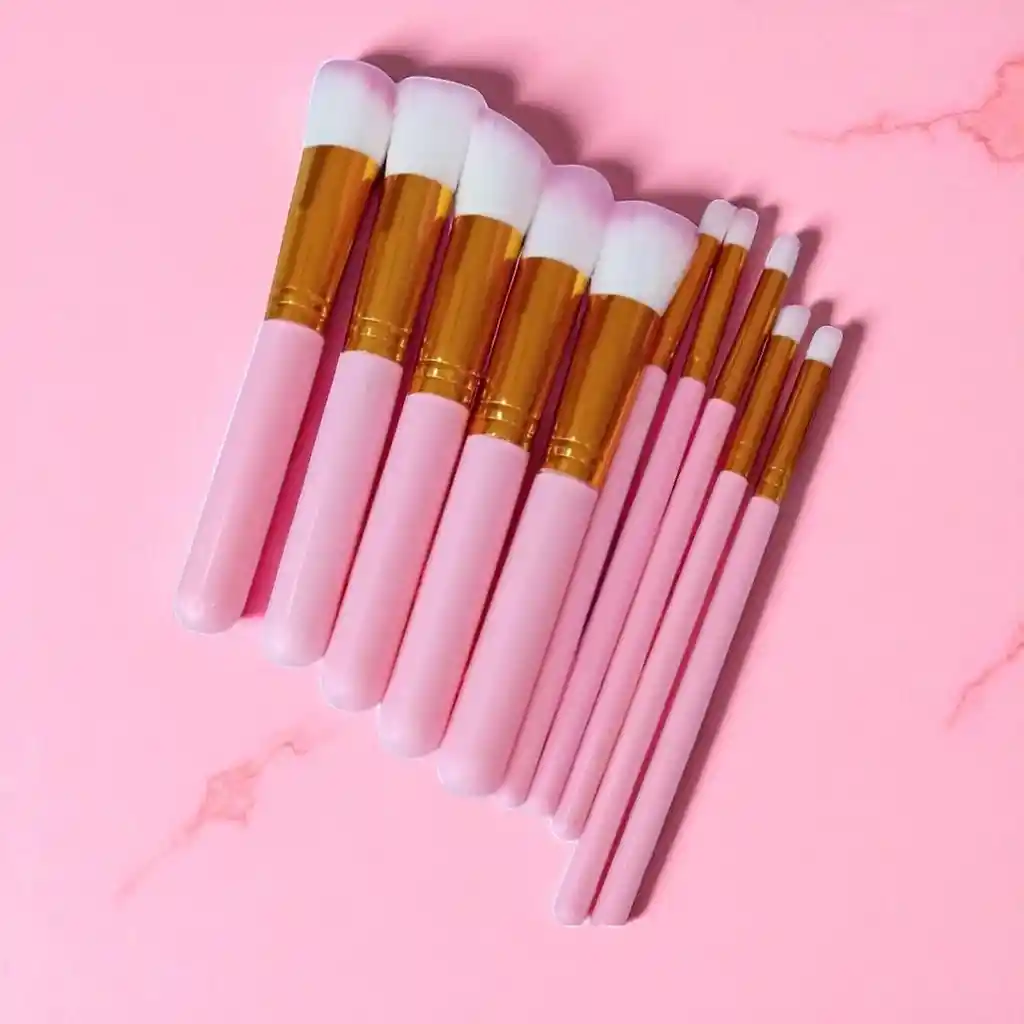 Set De Brochas X10 – Pink Glam Kabuki