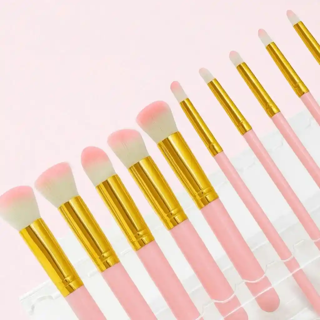 Set De Brochas X10 – Pink Glam Kabuki
