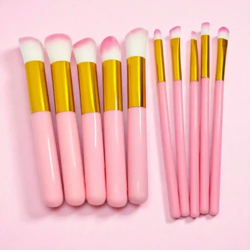 Set De Brochas X10 – Pink Glam Kabuki
