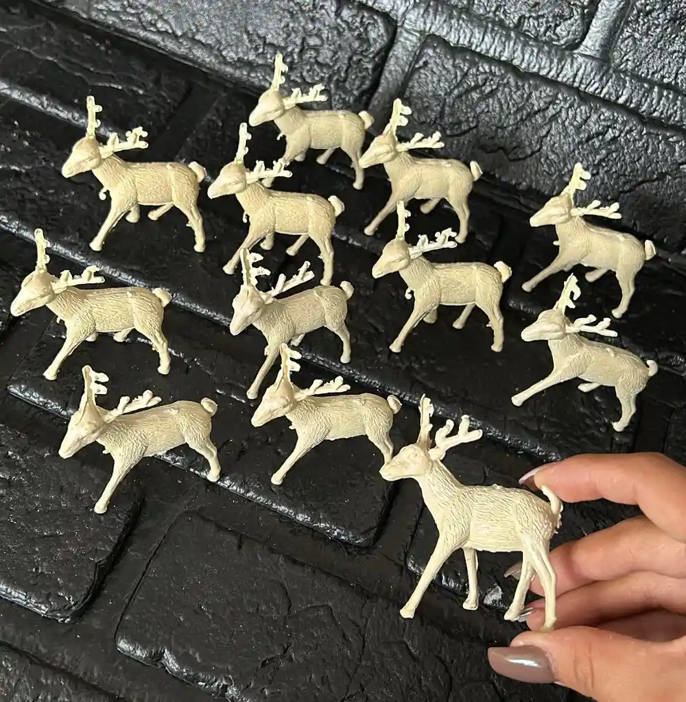 Animales Para Maqueta Renos X12 Unidades