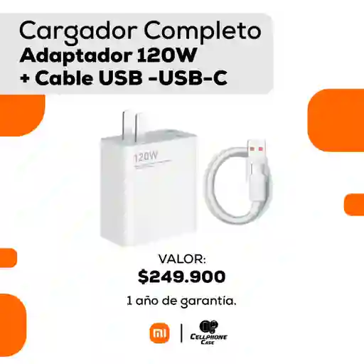 Cargador Completo 12w Con Cable Usb A Tipo C