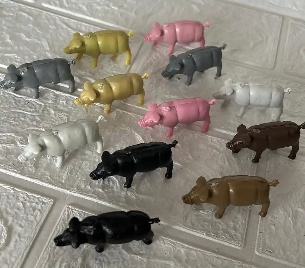 Animales Para Maqueta Cerdos O Marranos X12 Unidades