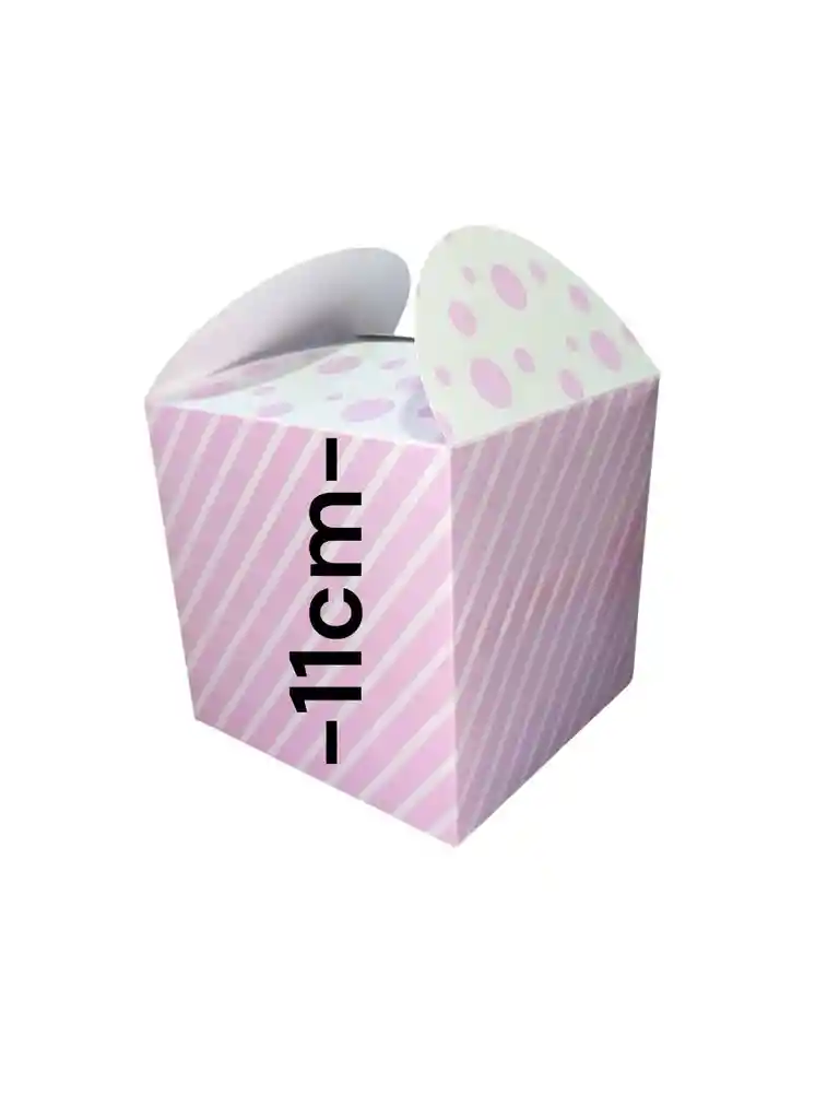 Caja En Carton Cartulina 11x11x11 En Color Azul Y Rosada