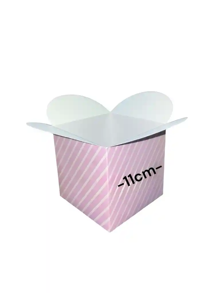 Caja En Carton Cartulina 11x11x11 En Color Azul Y Rosada