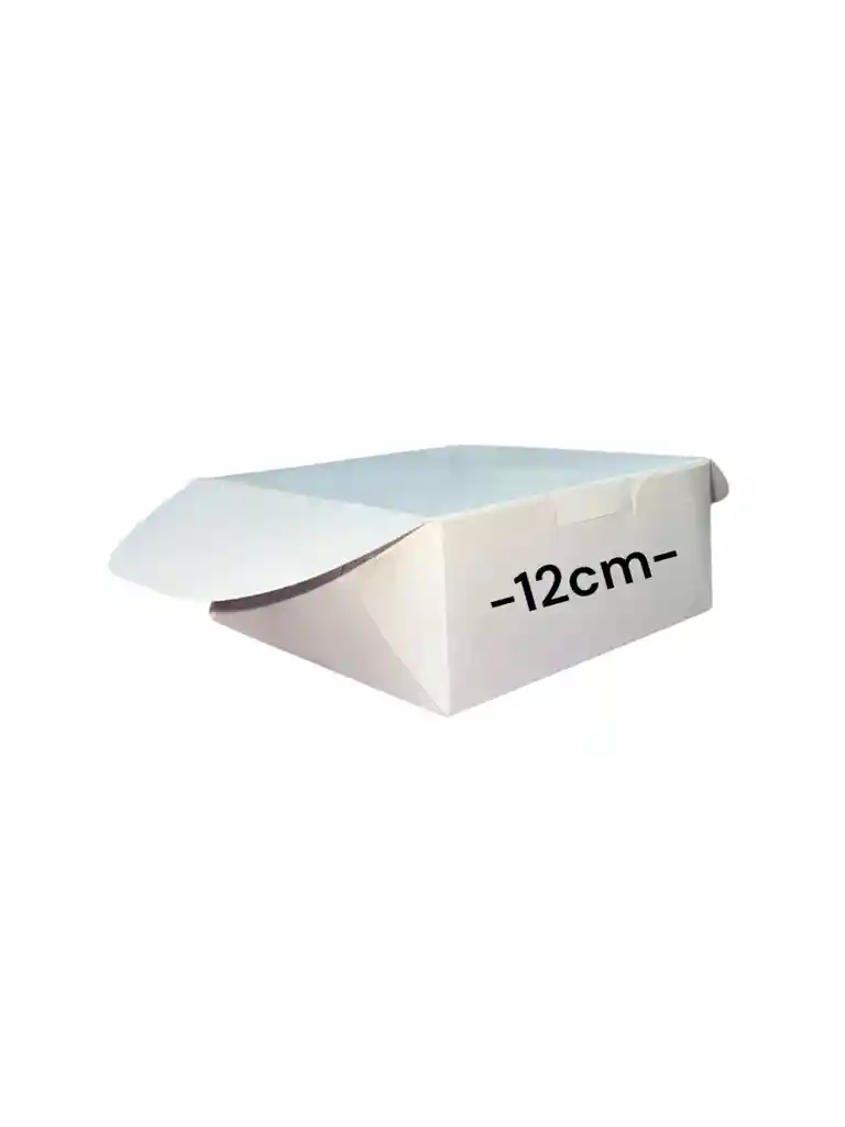 Caja En Carton Cartulina 12x12x5cm Plegable Blanca