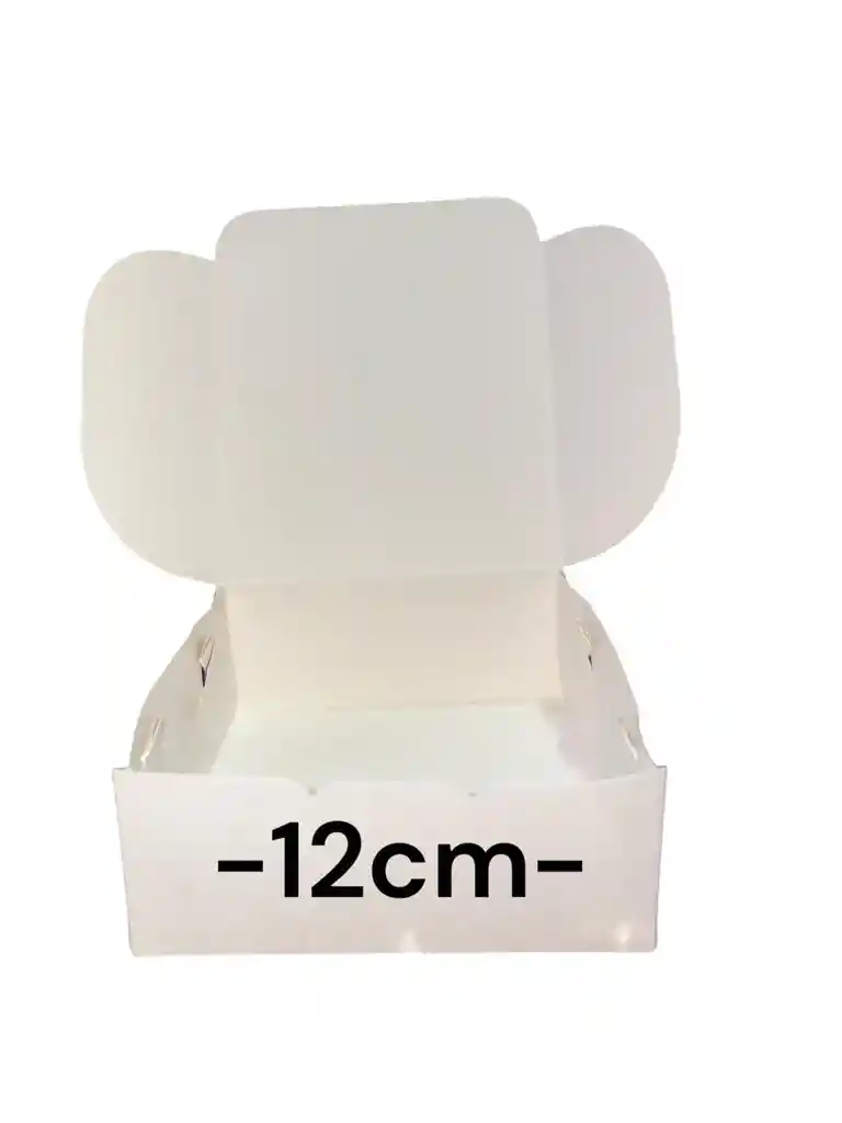 Caja En Carton Cartulina 12x12x5cm Plegable Blanca