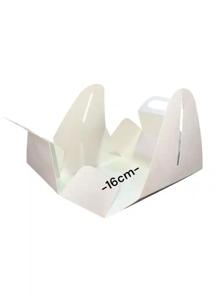 Caja En Carton Cartulina 16x16x8cm Plegable Blanca