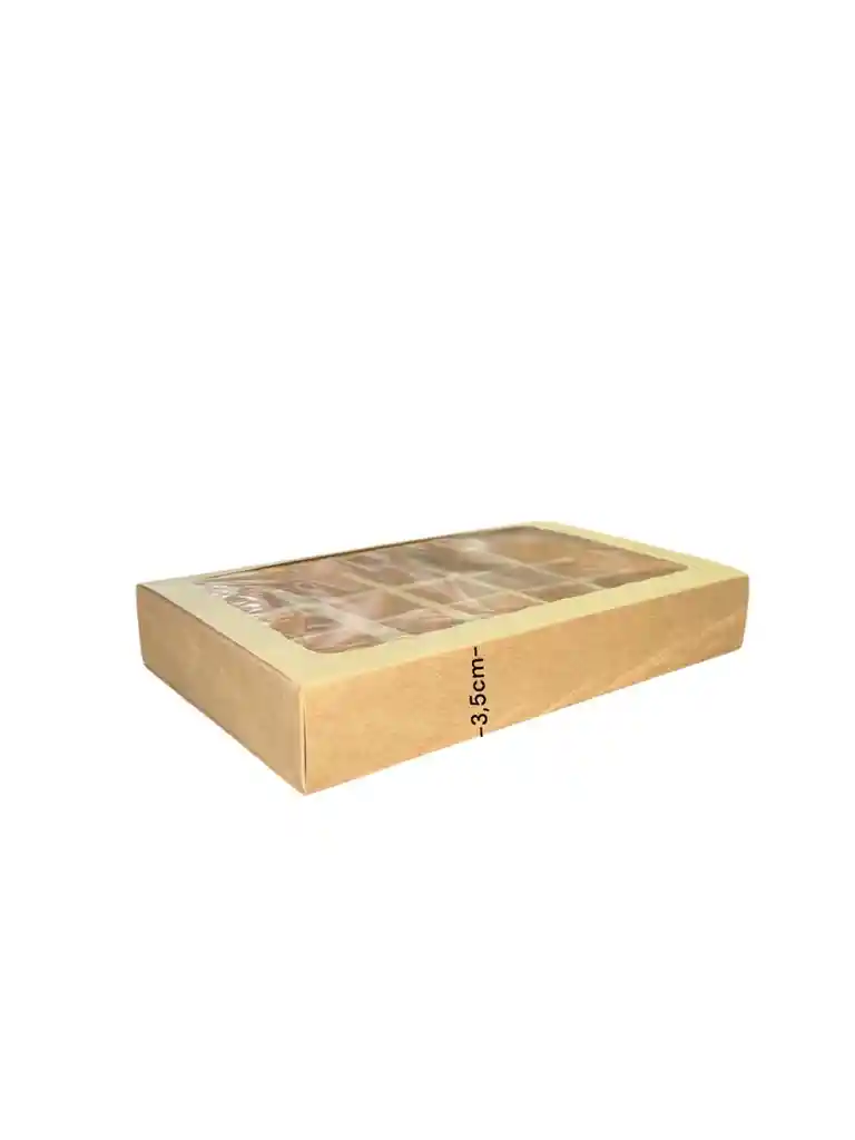 Caja En Carton Cartulina 21x14x3.5cm Con Divisiones Kraft