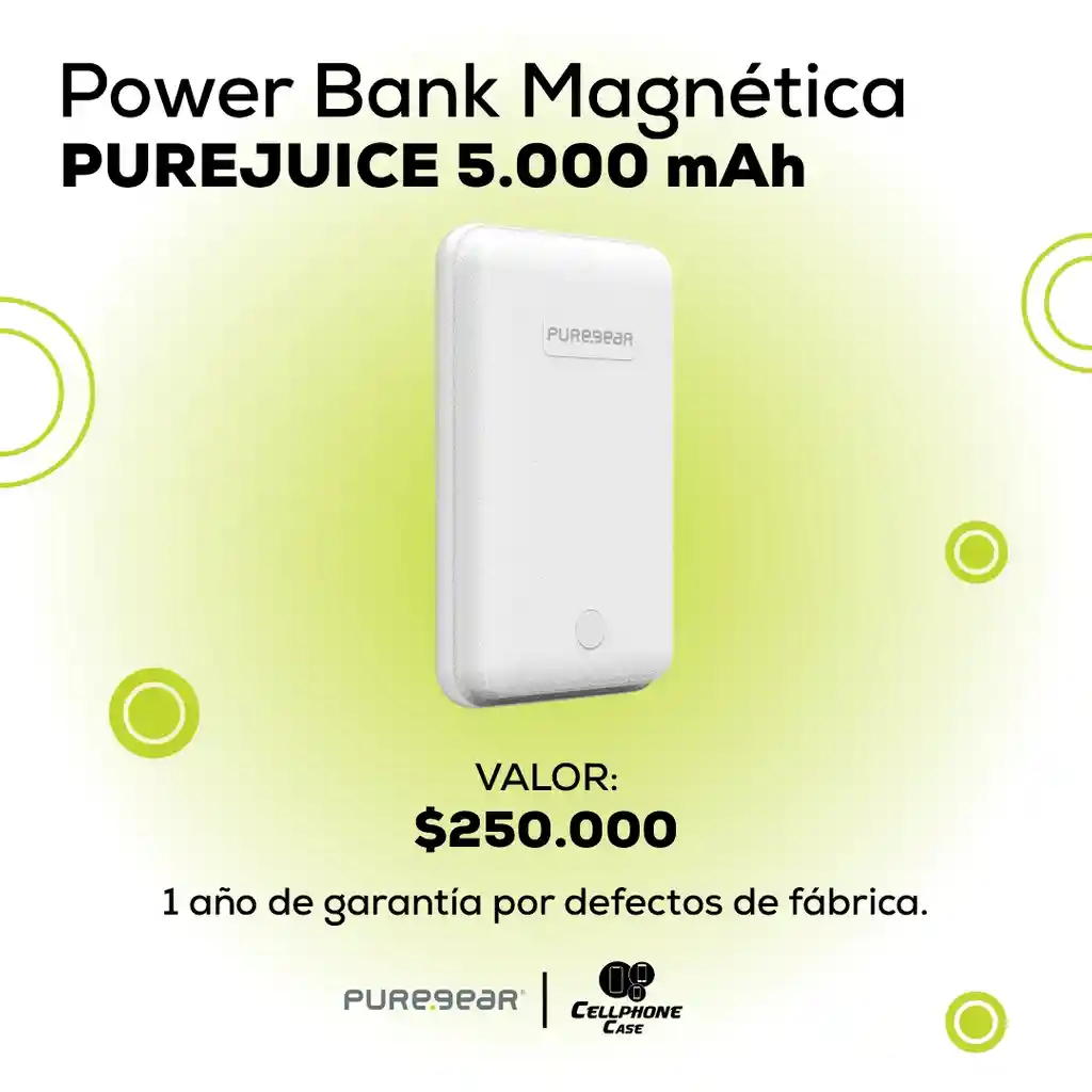 Power Bank Magnética Purejuice 5.000 Mah