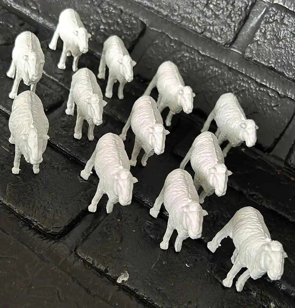 Animales Para Maqueta Ovejas X12 Unidades