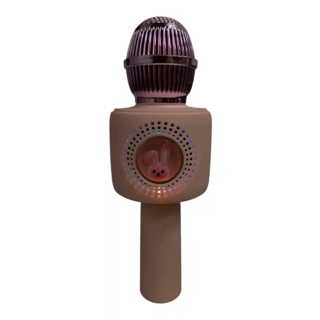 Microfono Karaoke X9 Usb Con Efectos De Voz Conejo Rosa