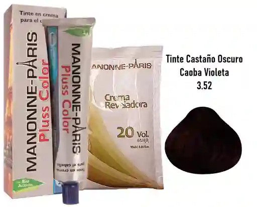 Tinte 3.52 Castaño Oscuro Caoba Violeta. Manonne Paris. 150ml