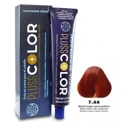 Tinte 7.44 Rubio Medio Cobre Profundo. Manonne Paris. 150ml