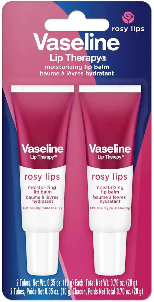 Vaseline Lip Therapy Rosy Lips Bálsamo Labial Pack X 2