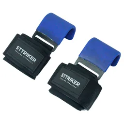 Kit X2 Straps Gancho Agarre Correas Levantamiento Pesas Gym Azul