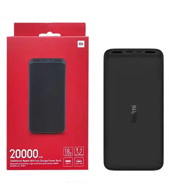 20000mah Redmi 18w Fast Charge Power Bank Black