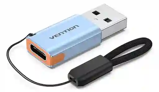 Adaptador Usb C Hembra A Usb Otg 3.1 10 Gbps Vention Color Azul Acero