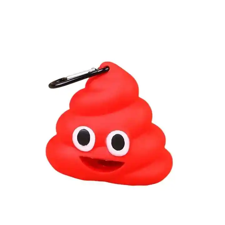 Dispensador De Bolsas En Forma De Poop Color Rojo