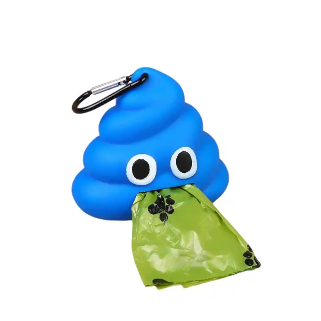 Dispensador De Bolsas En Forma De Poop Color Azul