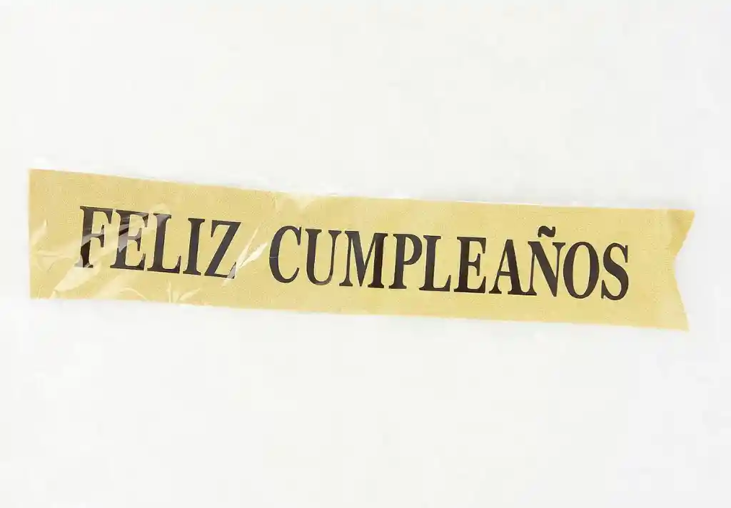 Banda Colgante En Tela Diseño De Feliz Cumpleaños Color Dorado Escarchado