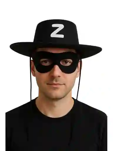 Sombrero Y Antifaz Para Disfraz De Hombre Zorro Halloween