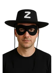 Sombrero Y Antifaz Para Disfraz De Hombre Zorro Halloween