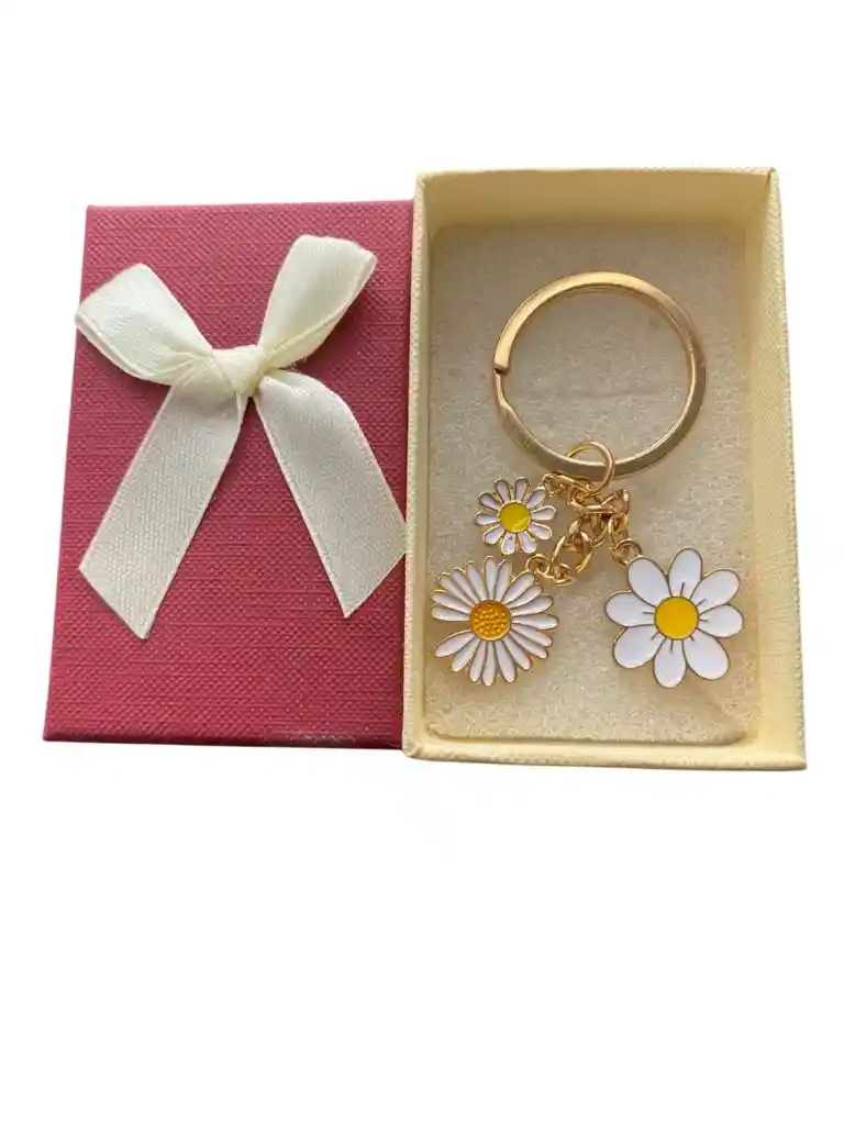 Llavero Diseño De Flores, Color Blanco Para Hombre O Mujer Para Llaves