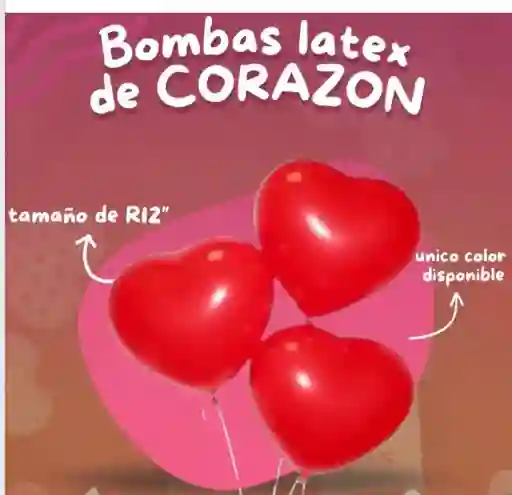 Globo Corazon R12 Color Rojo Paquete X 12