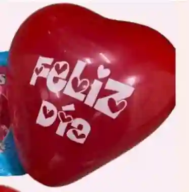 Globo Corazon Estampado R12 Color Rojo Paquete X 12