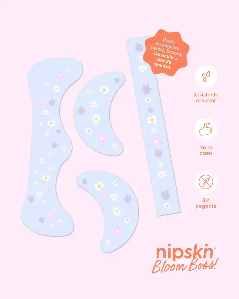 Kit X3 Calcomanías Florales Mate Para Rostro Y Cuerpo, Bloom Boss – Nipskin®