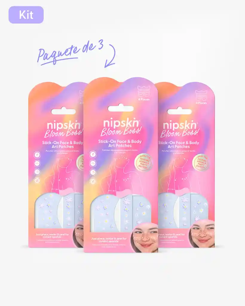 Kit X3 Calcomanías Florales Mate Para Rostro Y Cuerpo, Bloom Boss – Nipskin®