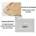 Mantequillera De Porcelana Madera Bambú Con Cuchillo Untar