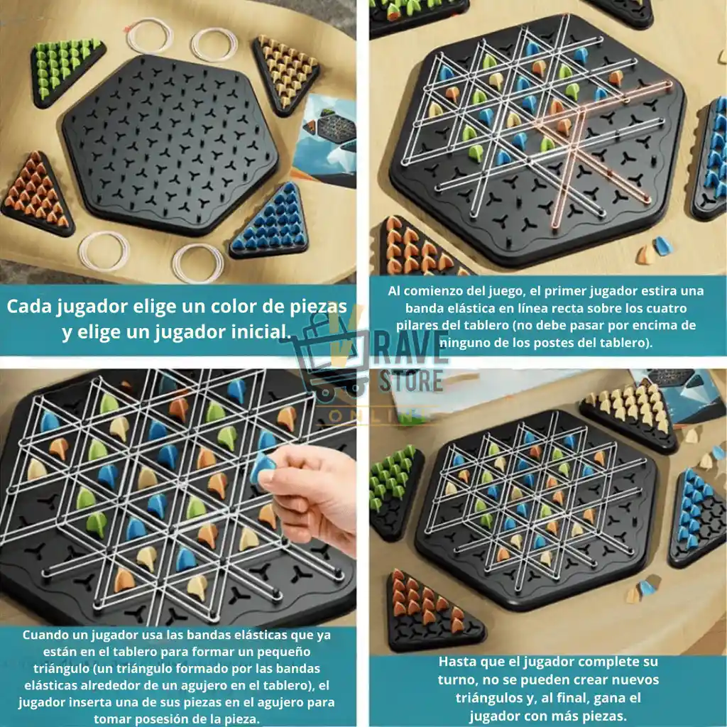 Juego De Mesa Ajedrez Triangular Triggle Cadena Familiar