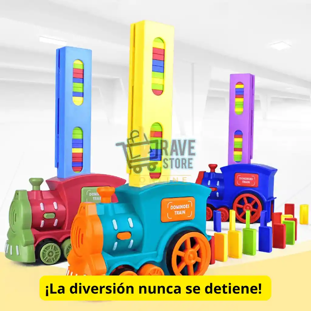 Tren Dominó Eléctrico Con Sonido Diversión Y Aprendizaje