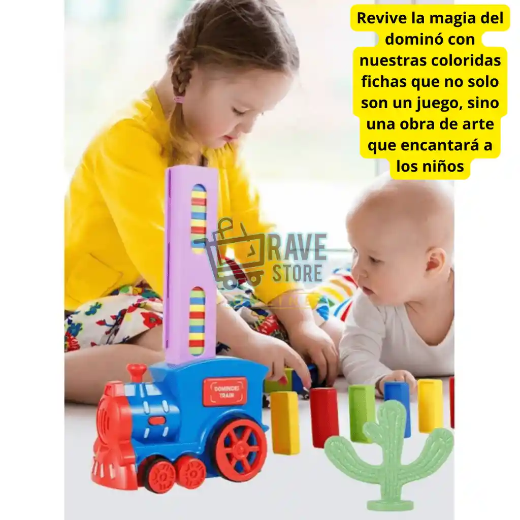 Tren Dominó Eléctrico Con Sonido Diversión Y Aprendizaje
